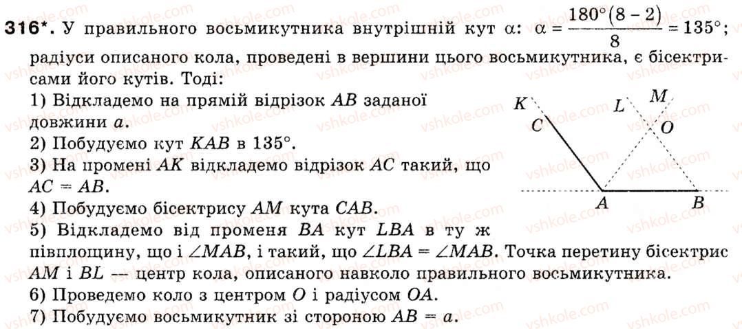фото задание 316 - § 9. побудова правильних многокутників - розділ 2. правильні многокутники