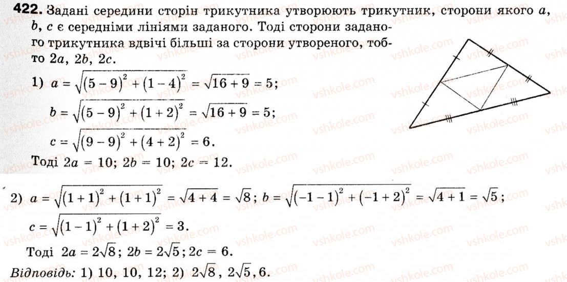 фото задание 422 - § 12. декартові координати на площині - розділ 3. декартові координати на площині