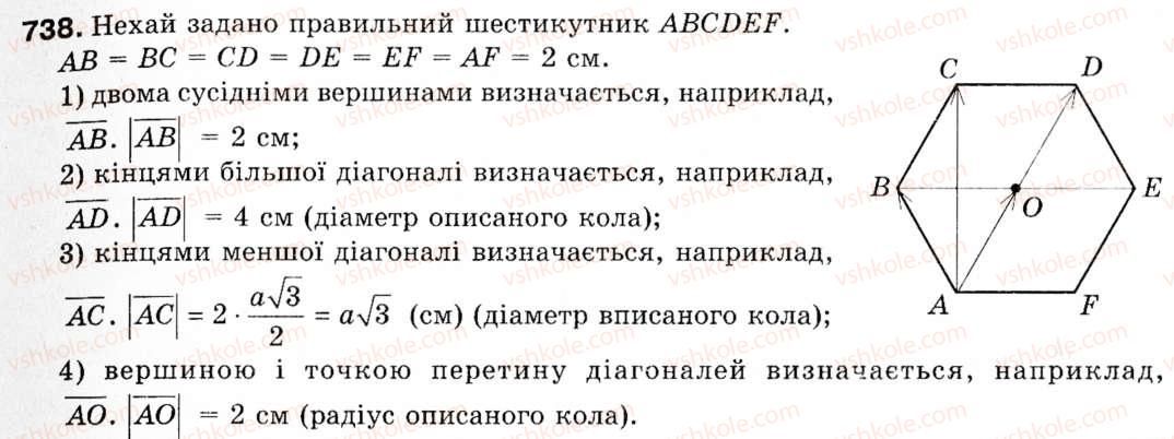 фото задание 738 - § 22. поняття вектора - розділ 5. вектори на площині