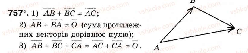 фото задание 757 - § 23. дії над векторами - розділ 5. вектори на площині