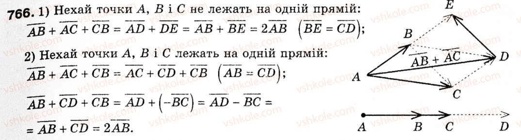 фото задание 766 - § 23. дії над векторами - розділ 5. вектори на площині