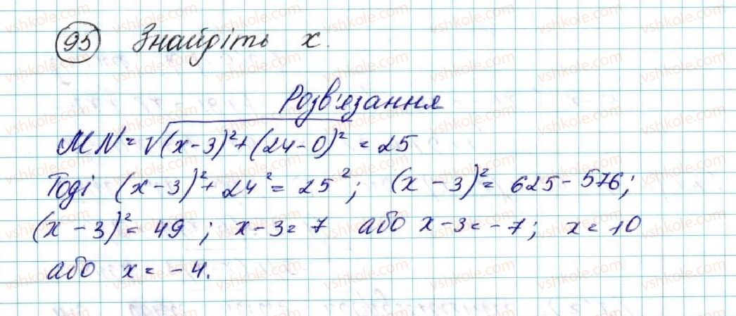 фото задание 95 - § 3. координати середини відрізка. відстань між двома точками із заданими координатами - розділ 1. метод координат на площині