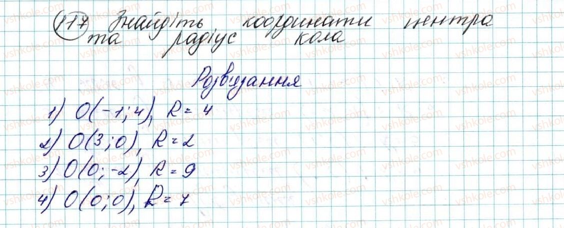 фото задание 117 - § 4. рівняння кола - розділ 1. метод координат на площині