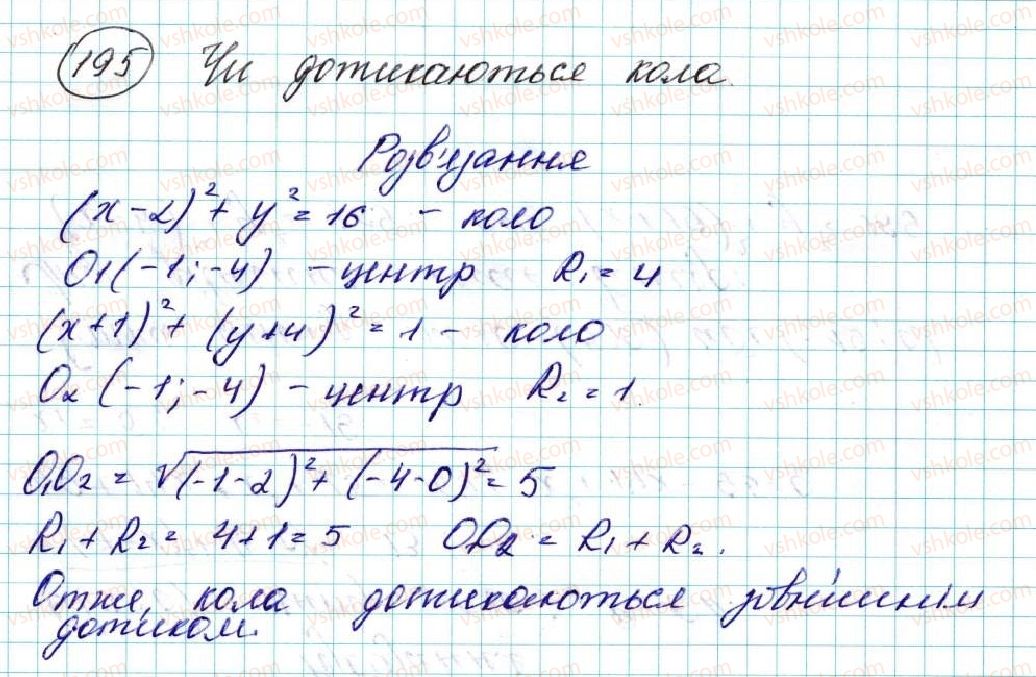 фото задание 195 - § 5. рівняння прямої - розділ 1. метод координат на площині