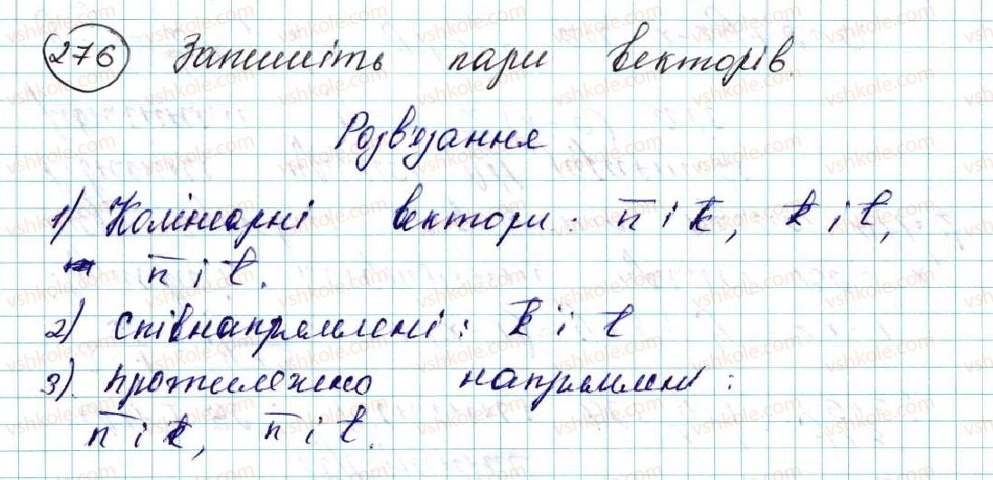 фото задание 276 - § 6. вектор. модуль і напрям вектора. колінеарні вектори. рівність векторів - розділ 2. вектори на площині