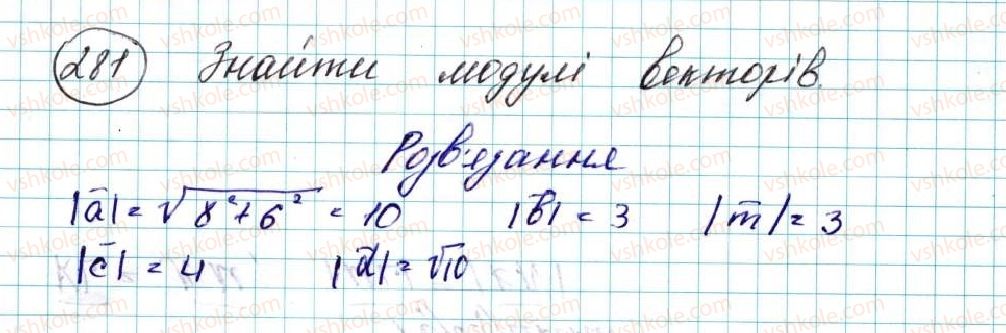 фото задание 281 - § 6. вектор. модуль і напрям вектора. колінеарні вектори. рівність векторів - розділ 2. вектори на площині