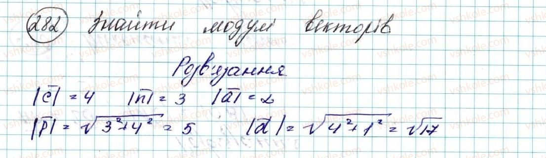 фото задание 282 - § 6. вектор. модуль і напрям вектора. колінеарні вектори. рівність векторів - розділ 2. вектори на площині