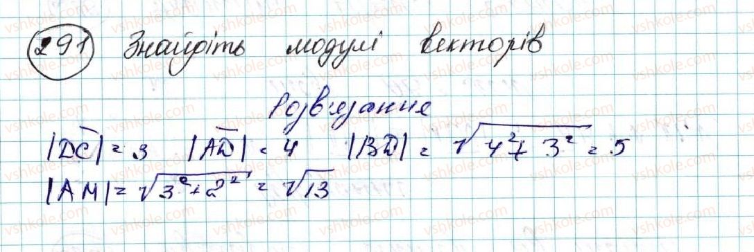 фото задание 291 - § 6. вектор. модуль і напрям вектора. колінеарні вектори. рівність векторів - розділ 2. вектори на площині