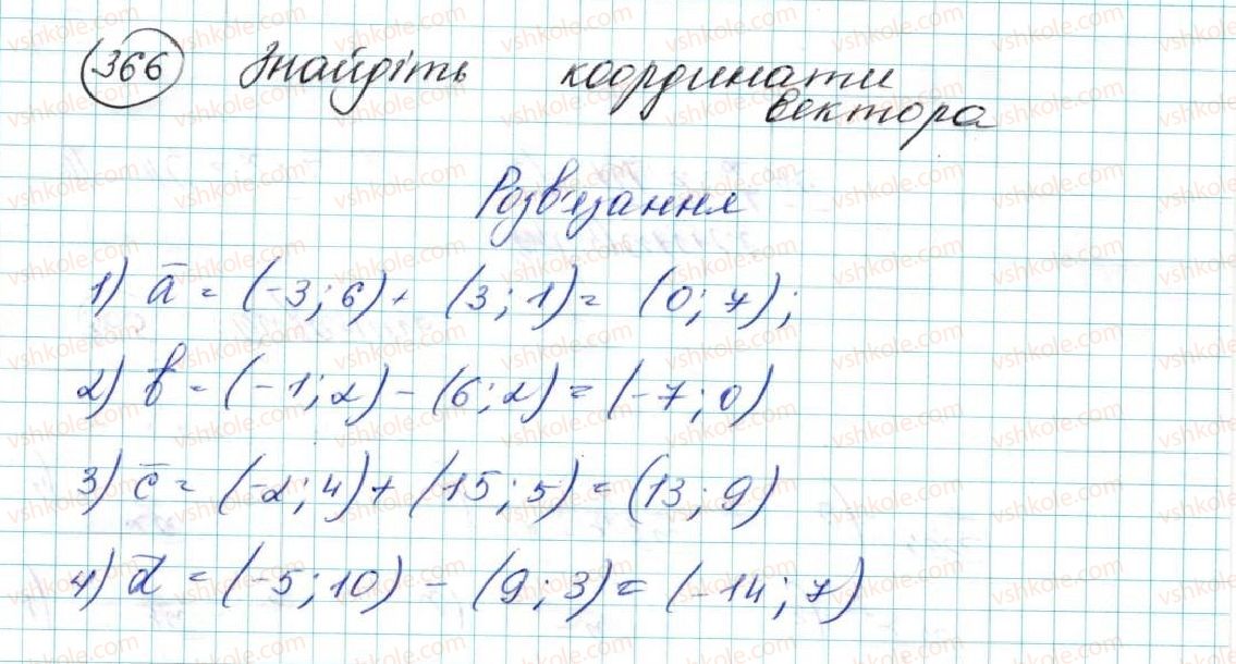 фото задание 366 - § 9. множення вектора на число - розділ 2. вектори на площині