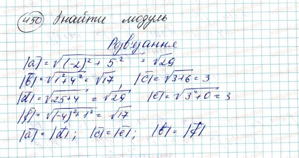 фото задание 450 - вправи для повторення розділу 2 - розділ 2. вектори на площині