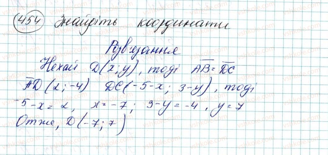 фото задание 454 - вправи для повторення розділу 2 - розділ 2. вектори на площині
