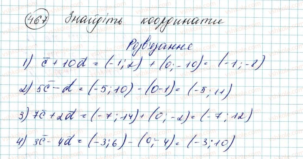 фото задание 467 - вправи для повторення розділу 2 - розділ 2. вектори на площині