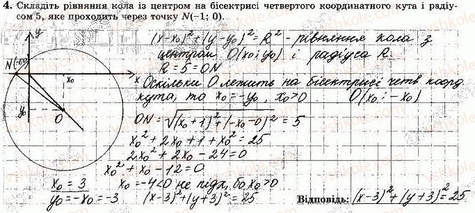 фото задание 4 - варіант 3 - с-2. рівняння кола - самостійні роботи