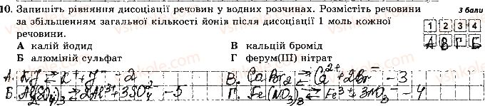 фото задание 10 - варіант 2 - контрольна робота № 1. розчини. електролітична дисоціація - контрольні роботи