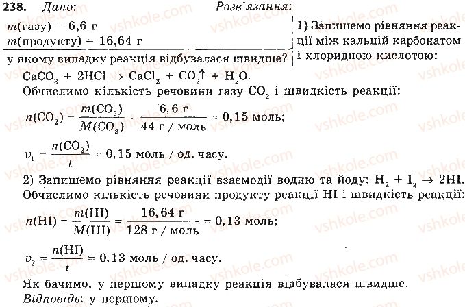 фото задание 238 - § 20. швидкість хімічної реакції - тема 2. хімічні реакції