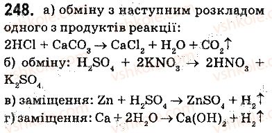 фото задание 248 - § 21. класифікація хімічних реакцій - тема 2. хімічні реакції