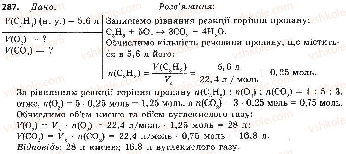 фото задание 287 - § 25. властивості метану та його гомологів, їх застосування - тема 3. початкові поняття про органічні сполуки