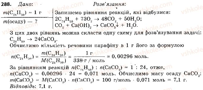 фото задание 288 - § 25. властивості метану та його гомологів, їх застосування - тема 3. початкові поняття про органічні сполуки