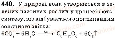 фото задание 440 - § 36. вуглеводи: глюкоза та сахароза - тема 3. початкові поняття про органічні сполуки