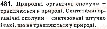 фото задание 481 - § 39. природні й синтетичні органічні сполуки - тема 3. початкові поняття про органічні сполуки