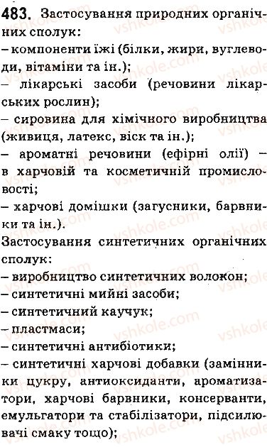 фото задание 483 - § 39. природні й синтетичні органічні сполуки - тема 3. початкові поняття про органічні сполуки