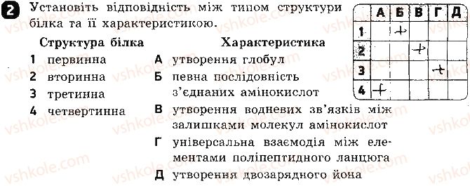 фото задание 2 - варіант 1 - тестова робота 9. амінокислоти. білки - тестові роботи