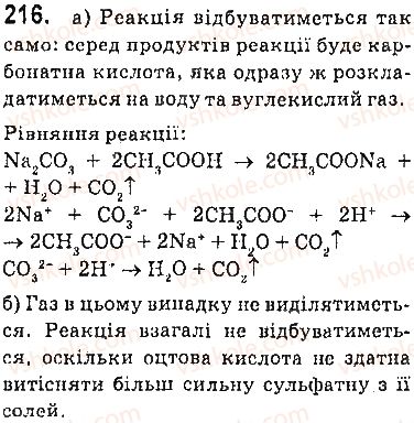 фото задание 216 - § 28. карбонові кислоти. оцтова (етанова) кислота - 3 розділ. найважливіші органічні сполуки