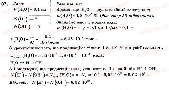 фото задание 87 - § 9. ступінь електролітичної дисоціації. вода як електроліт - розділ 1. вода. розчини