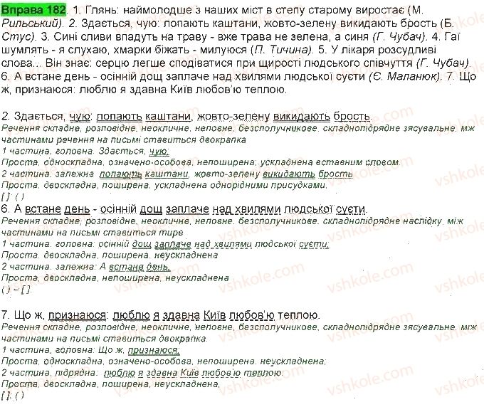 фото задание 182 - § 17. тире - безсполучникове складне речення
