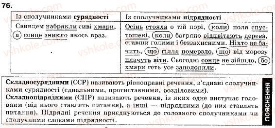 фото задание 76 - § 8. складні речення з сурядним і підрядним зв’язком. складносурядне речення - складне речення