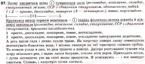 фото задание 87 - § 9. змістові відношення та розділові знаки між частинами складносурядного речення - складне речення