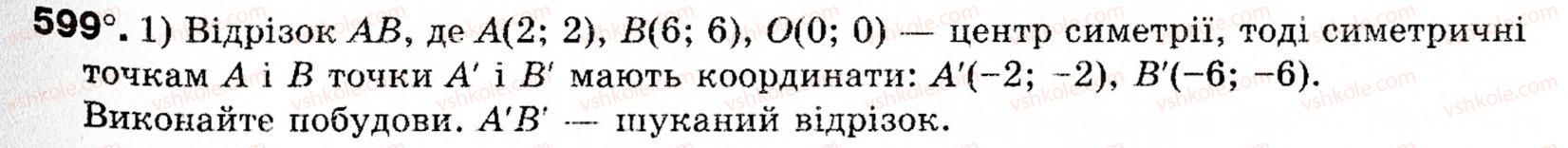 фото задание 599 - § 18. симетрія відносно точки і прямої - розділ 4. геометричні перетворення